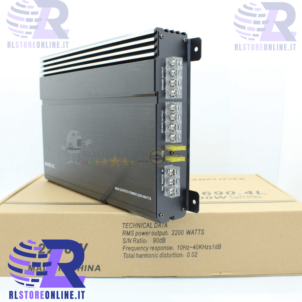 Amplificatore professionale per auto BA690-4 canali 2200W max 