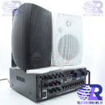 Impianto audio Amplificato 300 watt 2 casse nerebianche passive Casa sala ricevimenti Bar 320A2 RLSTOREONLINE.IT (1)