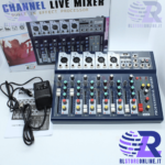 MIXER PROFESSIONALE 7 CANALI USB MP3 PIANOBAR DJ KARAOKE lettore MP3 digitale USB bluetooth